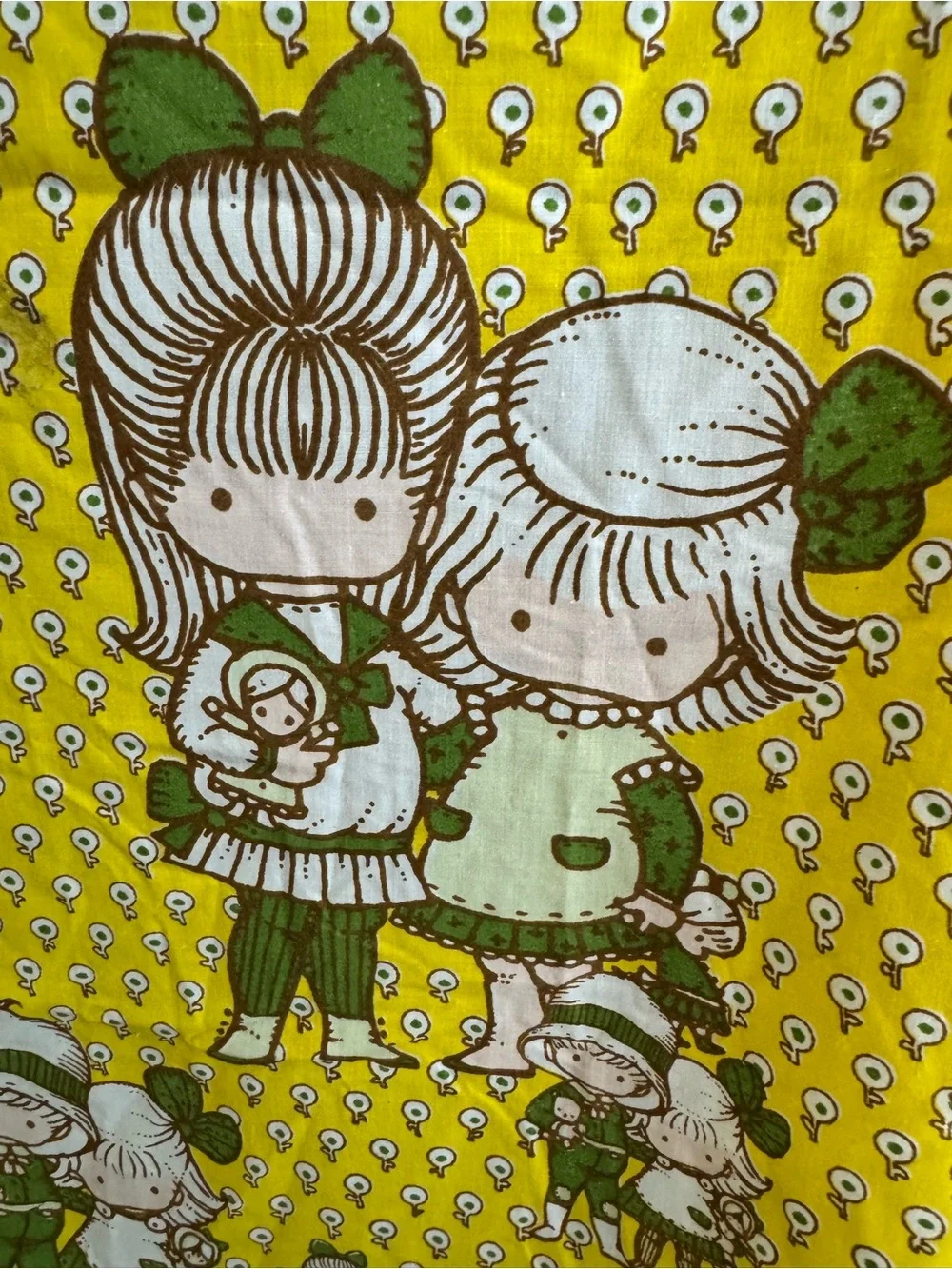 Joan Walsh Vintage Anglund Hallmark 1973 Twin Fitted Bed Sheet